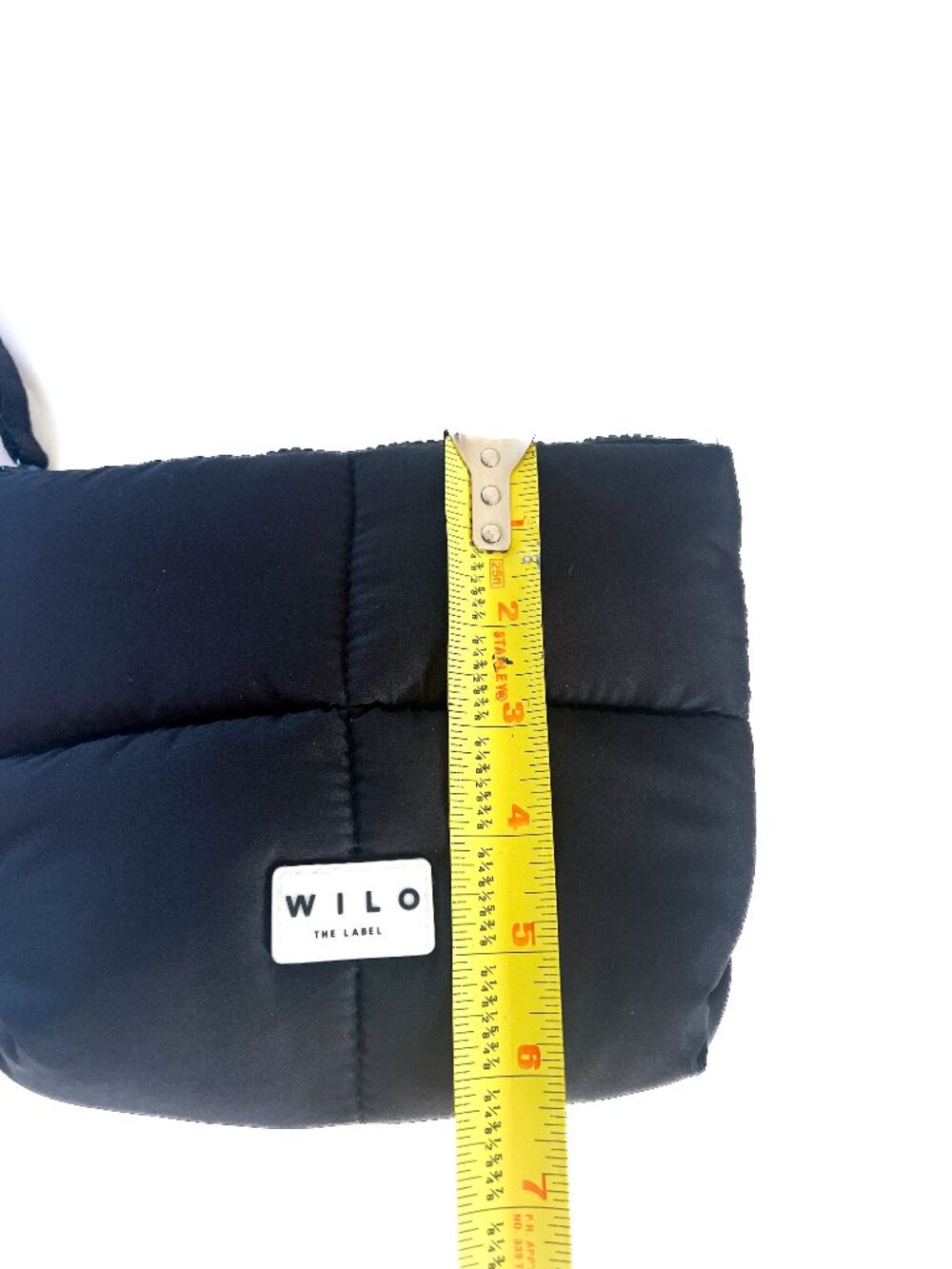 Wilo The Label Black Quilted Puffer Travel Cosmetic Bag Wristlet Clutch - Picture 7 of 9